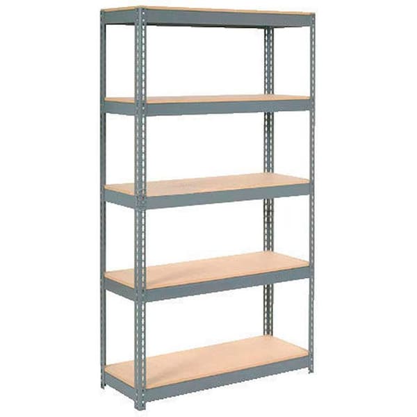 Extra Heavy Duty Shelving 48W x 12D x 60H With 5 Shelves, Wood Deck, Gry